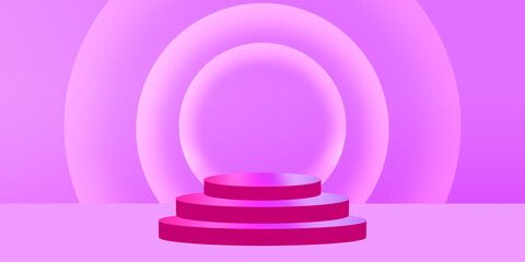Obraz premium Beautiful Soft 3D Rendered Podium with Light Glow and Empty Space. Modern Free space backdrop for fashion products