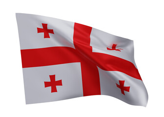 3d flag of Georgia isolated against white background. 3d rendering.