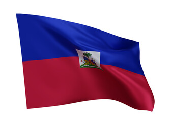 Fototapeta premium 3d flag of Haiti isolated against white background. 3d rendering.