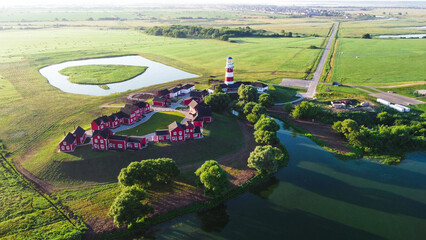 aerial view of lake