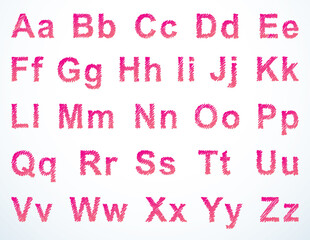 Vector hand-drawn font shaded marker