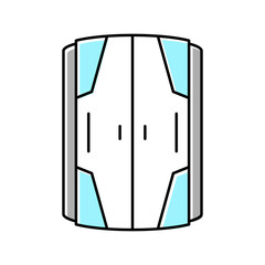 closed vertical cabin solarium equipment color icon vector illustration