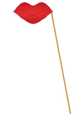 Lip holding sign. vector illustration