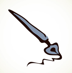 The pen writes on paper. Vector drawing