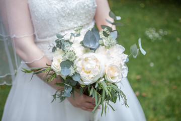 Wedding Bouquet in Brides Hands