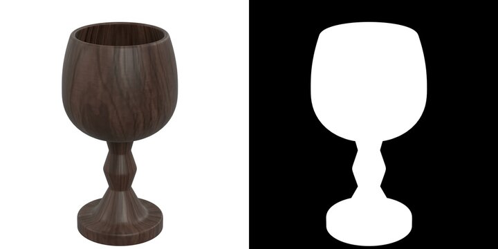 3D Rendering Illustration Of A Wooden Goblet