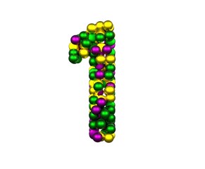 Mardi Gras Bead Themed Font Number 1