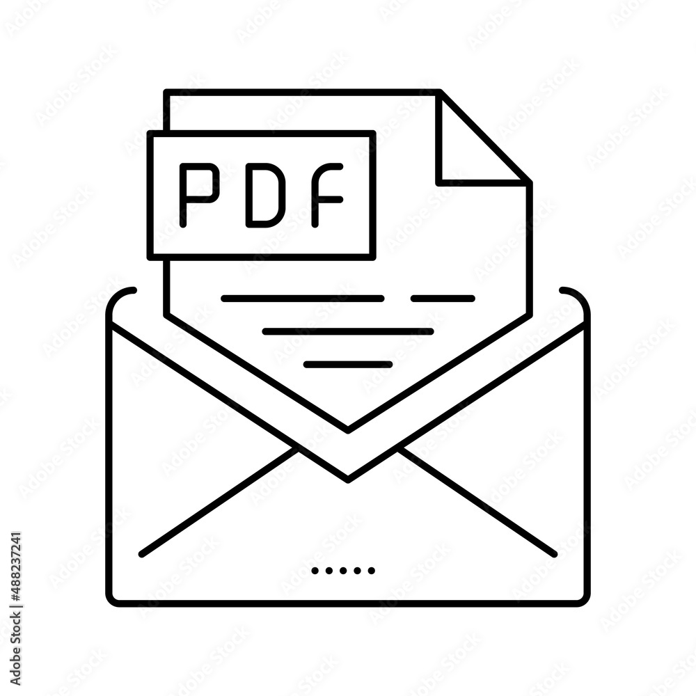 Poster sending pdf file line icon vector illustration