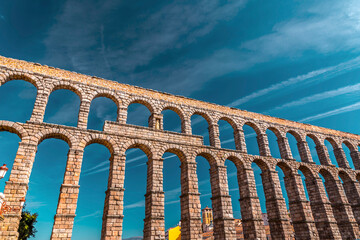 Fototapeta premium The ancient Roman aqueduct of Segovia, Spain