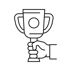 worker of month cup line icon vector illustration