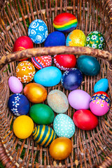 Beautiful colourful handmade easter eggs. Great idea to decorate your Easter eggs. Happy Easter.