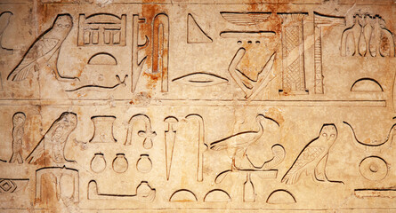 Hieroglyphs on the wall