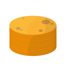 Pancakes vector simple flat icon. Baking crepes. Breakfast concept. Cartoon icon isolated on background.