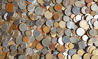 Pile of the old coins