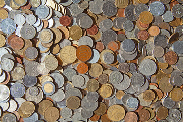 Pile of the old coins