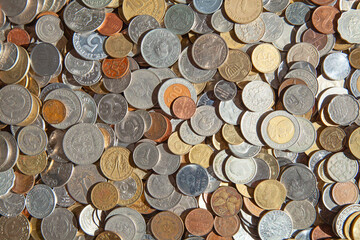 Pile of the old coins