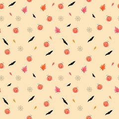 seamless background with autumn leaves