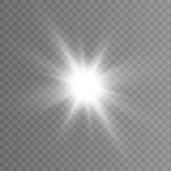 Light white star png. light sunlight png. Light flash of cold light with highlights.	
