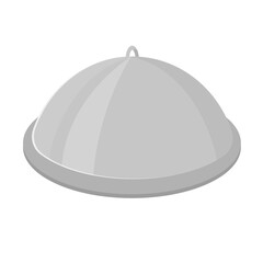Cloche serving dish. Restaurant cover dome plate covers to keep food warm. Catering concept icon, vector illustration flat style simple image