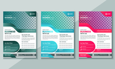 Creative corporate modern stylish colorful business flyer design template. 