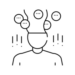 phobia psychological problems line icon vector illustration