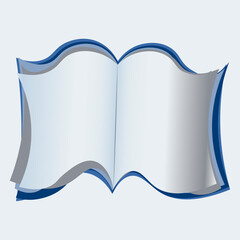 Illustration on a square background - open book, reading, literature. Design element of books, notebooks, postcards, interior items. Wallpapers, textiles, packaging, background for a website, mobile