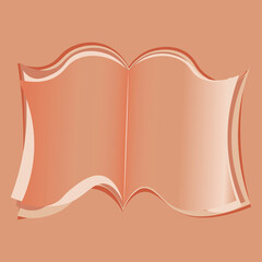 Illustration on a square background - open book, reading, literature. Design element of books, notebooks, postcards, interior items. Wallpapers, textiles, packaging, background for a website, mobile