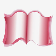 Illustration on a square background - open book, reading, literature. Design element of books, notebooks, postcards, interior items. Wallpapers, textiles, packaging, background for a website, mobile