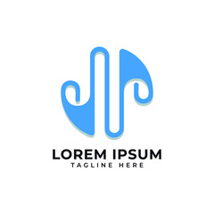 modern abstract logo mark monogram design template