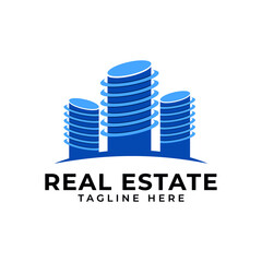 real estate building logo design vector template