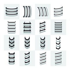 unique geometric shapes vector elements design set