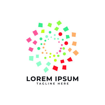 abstract colorful flinger style logo mark design template