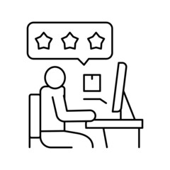 client review line icon vector illustration