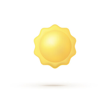 Sun in 3d style. 3d render vector. 3d vector graphics. Sun, great design for any purposes.