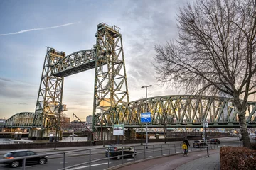 Papier Peint photo Lavable Rotterdam Le pont De Hef à Rotterdam pourrait être démantelé pour Jeff Bezos Superyacht, Pays-Bas - 12 février 2022