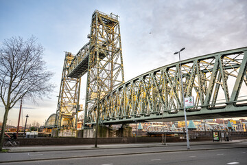 Fototapeta na wymiar De Hef Bridge In Rotterdam May Be Dismantled For Jeff Bezos Superyacht, Netherlands - 12 Feb 2022
