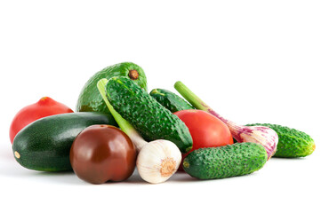 Fresh vegetables isolated on a white background