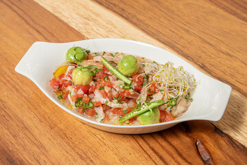 Ceviche de pescado, mexican seafood costa 
