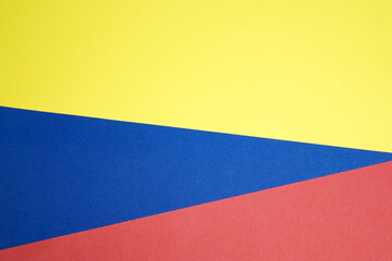 Three colors of the flag of Colombia. Illustration of geometric shapes.