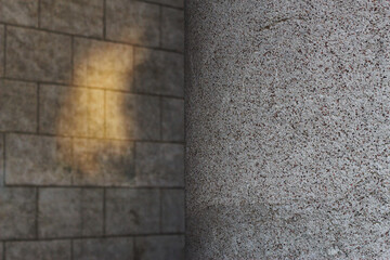 stone wall background with a sun beam