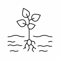 growing plant line icon vector illustration