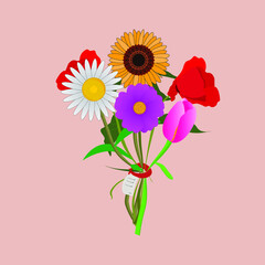 Flat design spring flower collection Vector