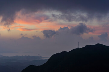 Beautiful sunset landscape around Shuangxi District area