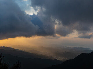 Beautiful sunset landscape around Shuangxi District area