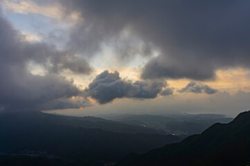 Obraz premium Beautiful sunset landscape around Shuangxi District area