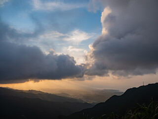 Beautiful sunset landscape around Shuangxi District area