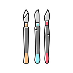 knife medical color icon vector illustration