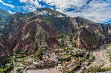 Argentina, the village of Iruya,  view of the mountain landscape and village