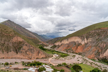 Fototapeta premium Northern Argentina, beautiful mountain landscape towards the village of Iruya.