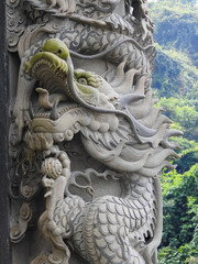 Macau Island, Macao, China - August 22 2019: A-Ma Cultural Village, sculpture detail